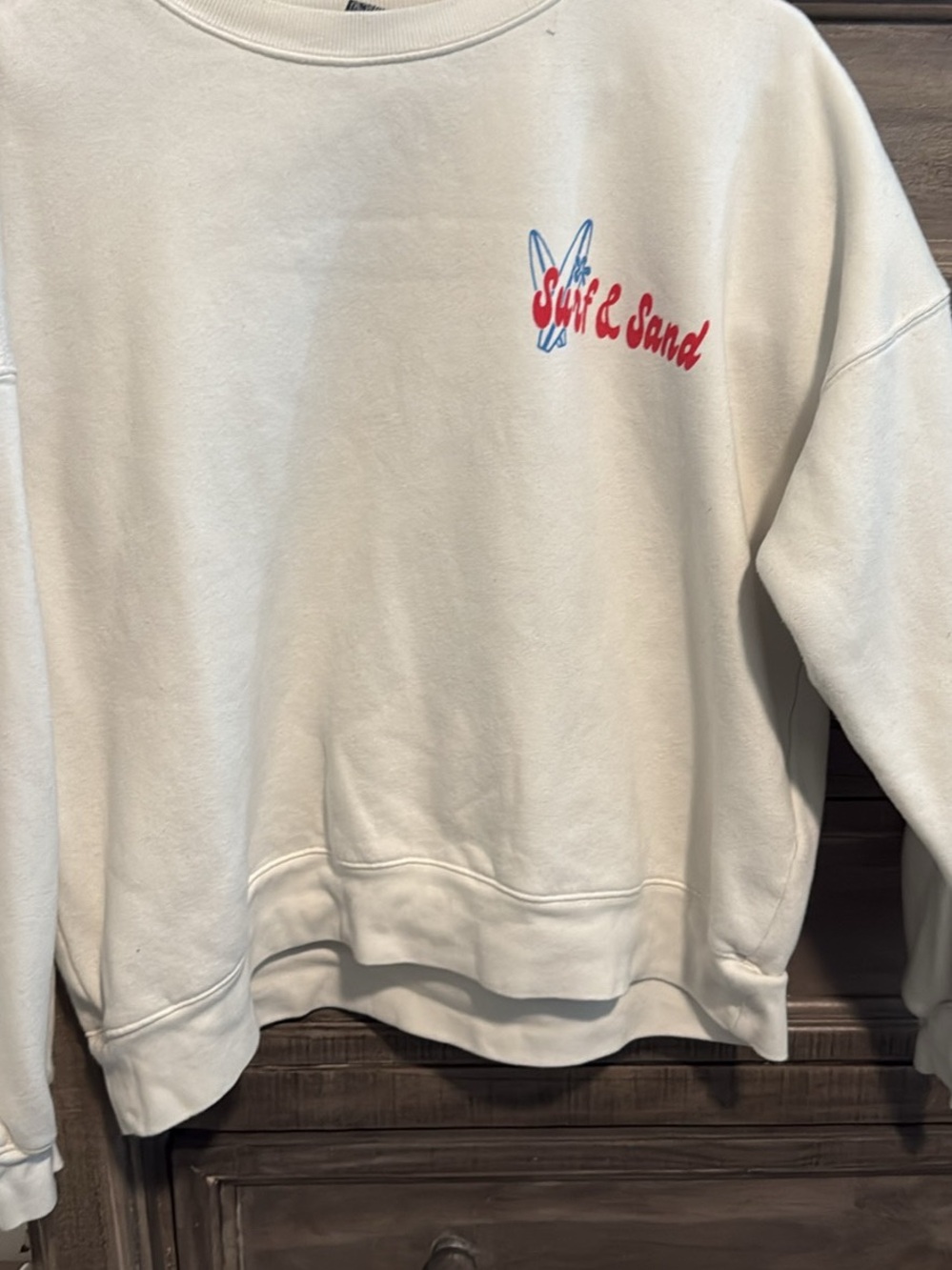 Target White Crewneck Sweatshirt with Red and Blue Surf Graphic